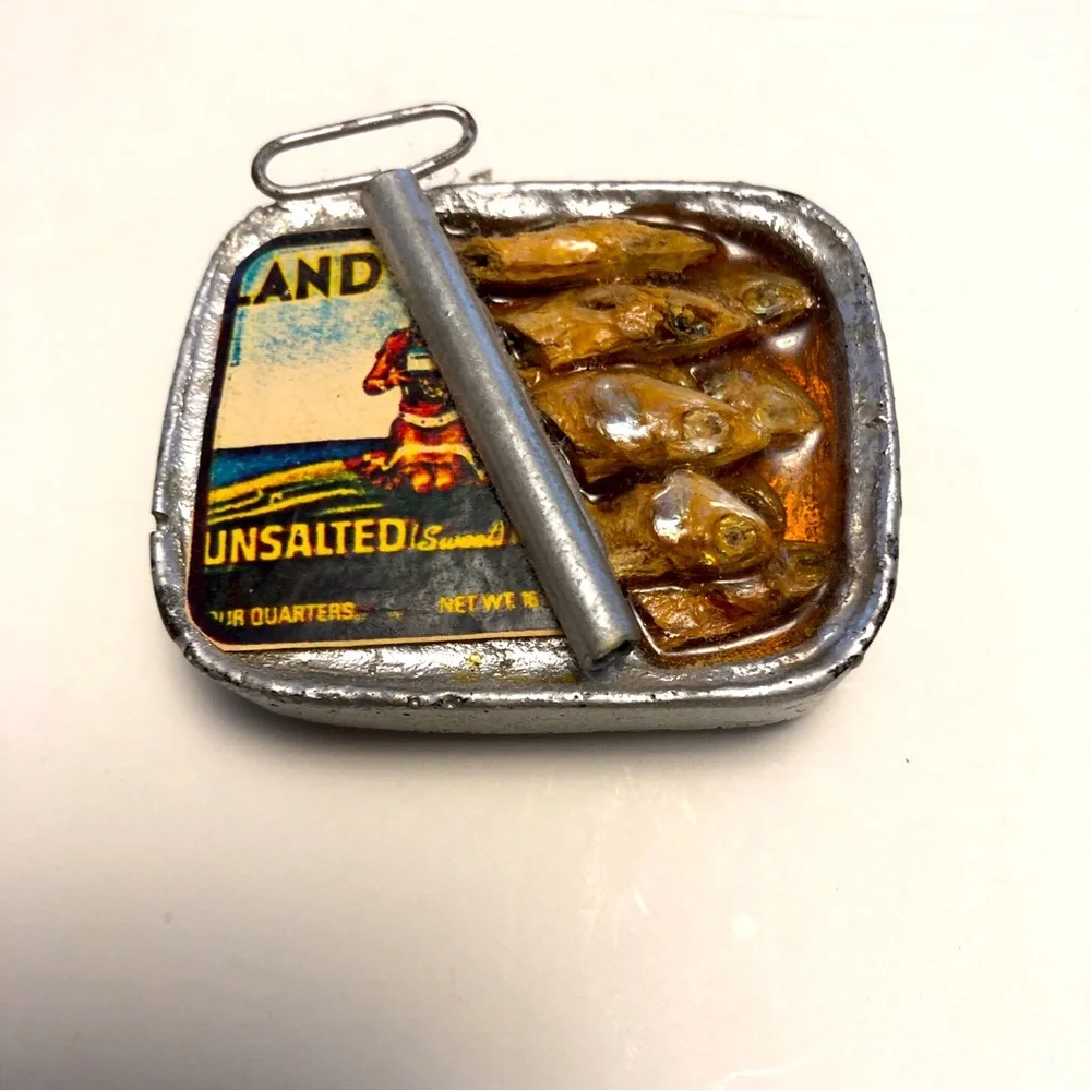 Woo & Locke Tin Can of Sardines Land O' Lakes 3D Food Drink Fridge Magnet VTG